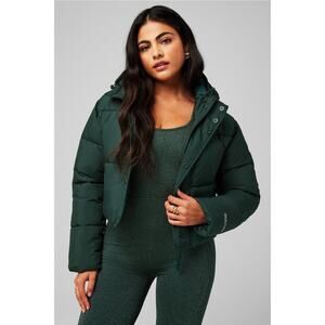 NWT FABLETICS Essential Cropped Hooded Puffer-Size M
